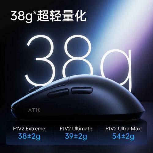 ATK Blazing Sky F1 V2 Ultra Max Wireless Gaming Mouse Dual-Mode Lightweight PAW3950Ultra Dual 8K Low Latency Ergonomic Extreme