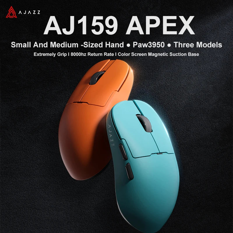 AJAZZ AJ159 APEX Wireless Mouse with RGB Magnetic Charging Base Lightweight Wired Bluetooth Gaming Mouse for PC Laptop